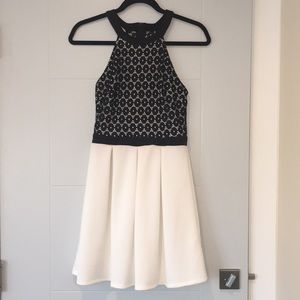 White and Black Printed Dress